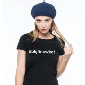 T-shirt Dames #blijfinuwkot wit XXL